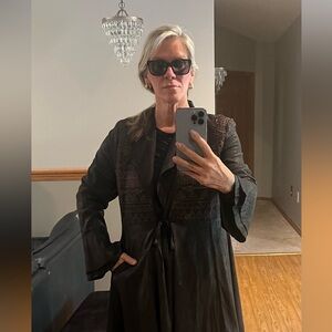 Vocal women’s chocolate charcoal black cardigan coat boho xl